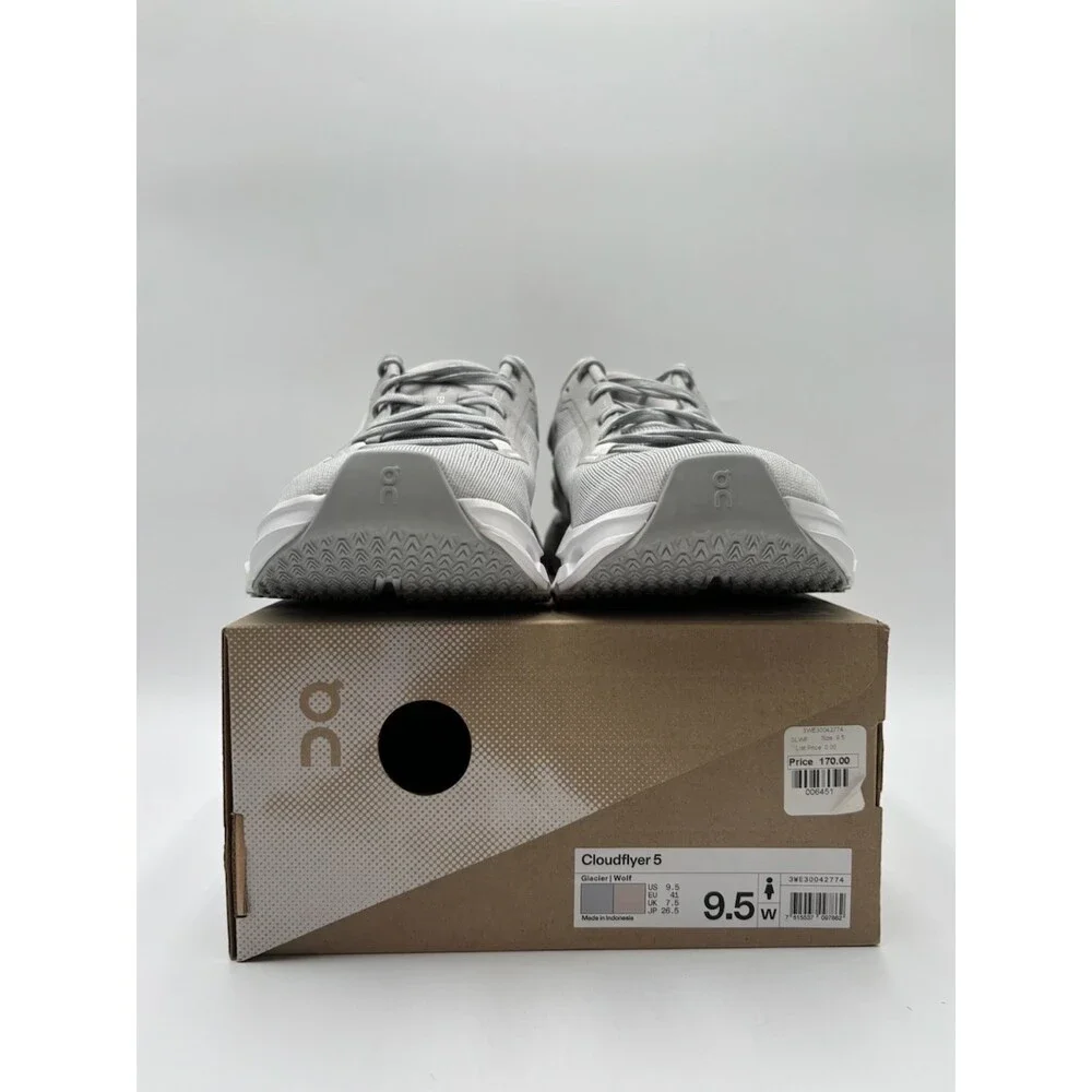 ON CLOUDFLYER 5 GLACIER/WOLF Women's NWD Running Shoes Gray US Size 9.5
